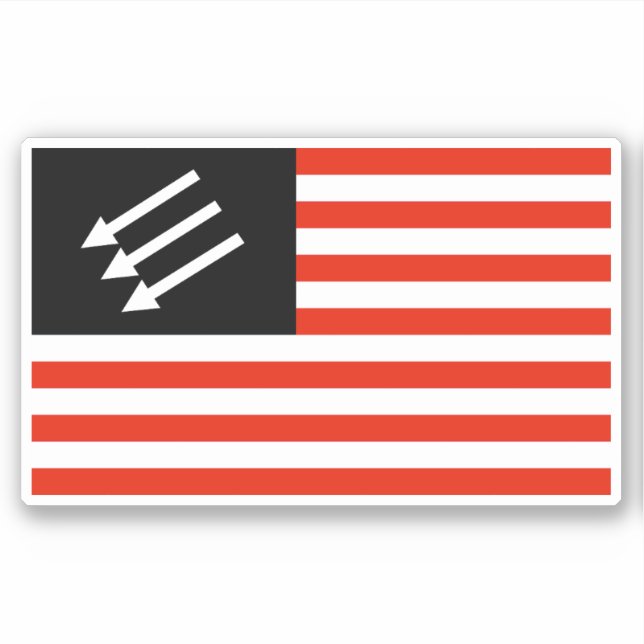 Anti-Fascist American Flag Sticker (Front)