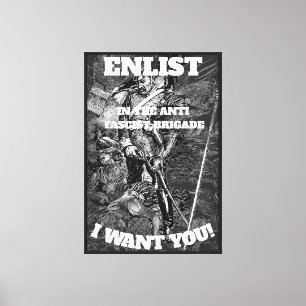 ANTI FASCIST BRIGADE ENLIST BUY WAR BONDS CANVAS PRINT