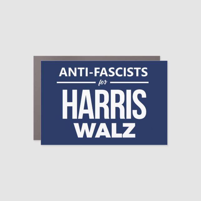 Anti-Fascist for Harris Walz Car Magnet (Front)