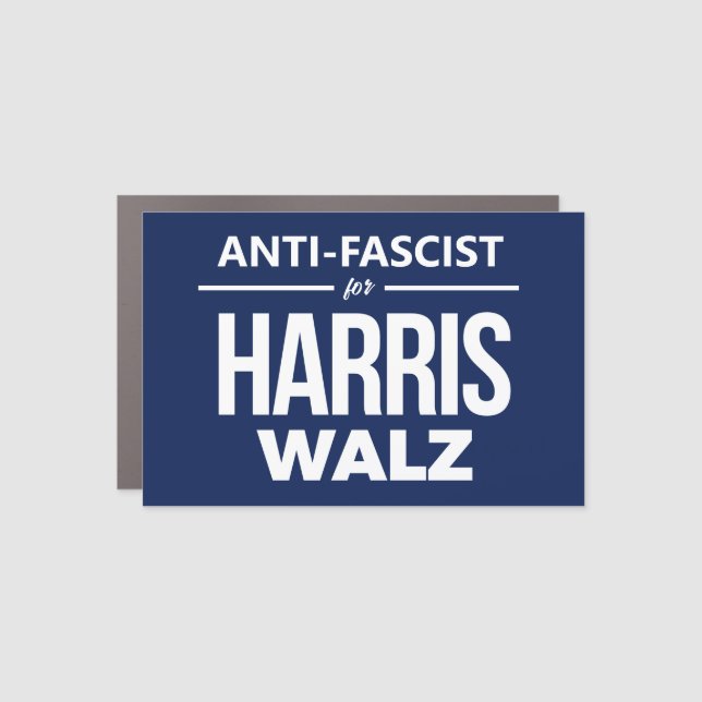 Anti-Fascist for Harris Walz Car Magnet (Front)