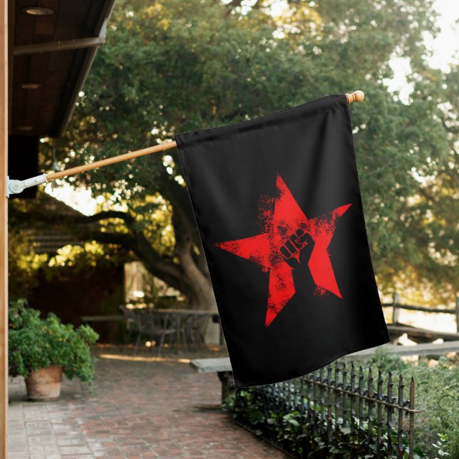 Anti-Fascist Star House Flag (In SItu)