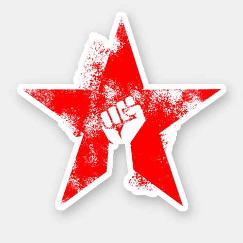 Anti_Fascist Star Sticker