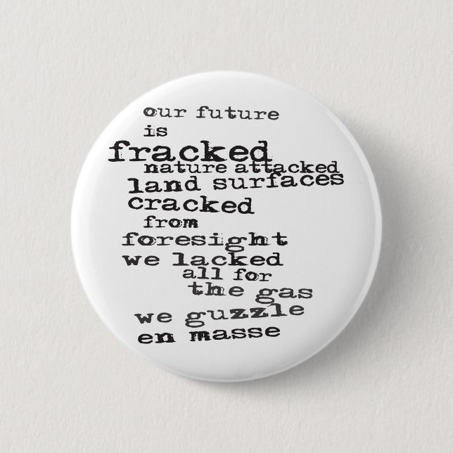 Anti-Fracking Pinback Button (Front)