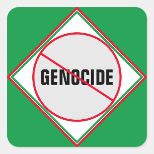 Anti-Genocide Red Green  Square Sticker