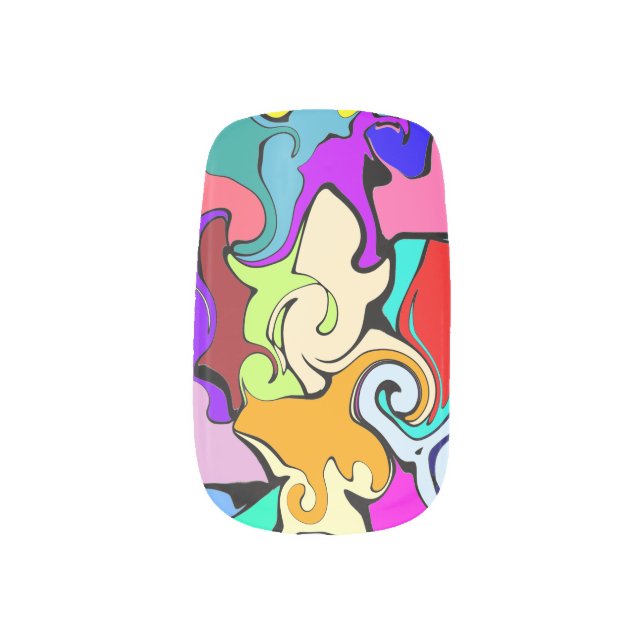 Anti-geometric variation minx nail art (Left Thumb)