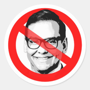Anti George Santos Crossed Out Face Classic Round Sticker