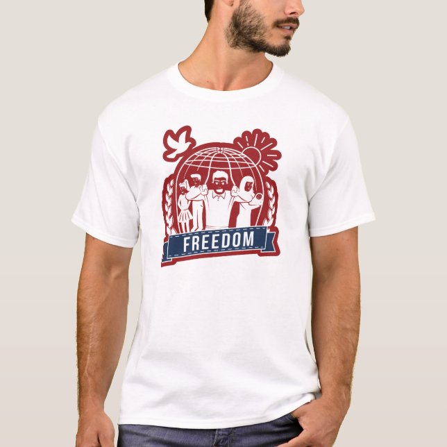ANTI-GLOBALISM/FREEDOM - England, USA T-Shirt (Front)
