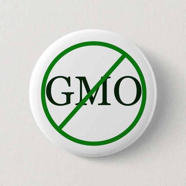 Anti-GMO Gentically Modified Food Button (Front)