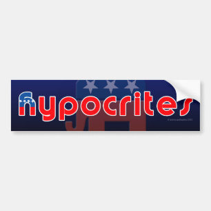 Anti-GOP Hypocrites Bumper Sticker