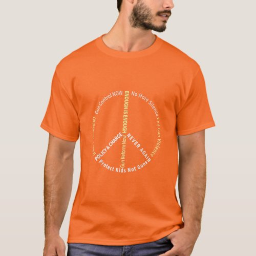 Anti Guns Slogan Reform Control Now Hashtag Orange T_Shirt