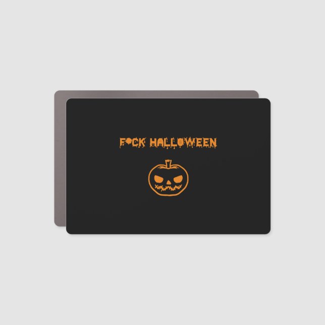Anti Halloween pumpkin jack-o'-lantern Car Magnet (Front)