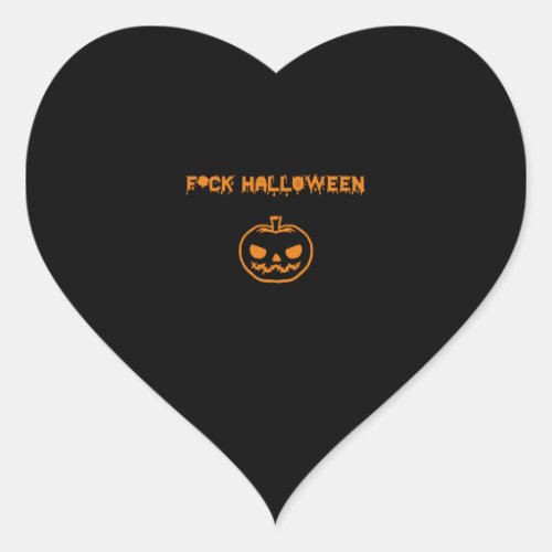 Anti Halloween pumpkin jack_o_lantern Heart Sticker