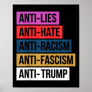 Anti Hate Lies Racism Fascism Resist Protest Trump Poster