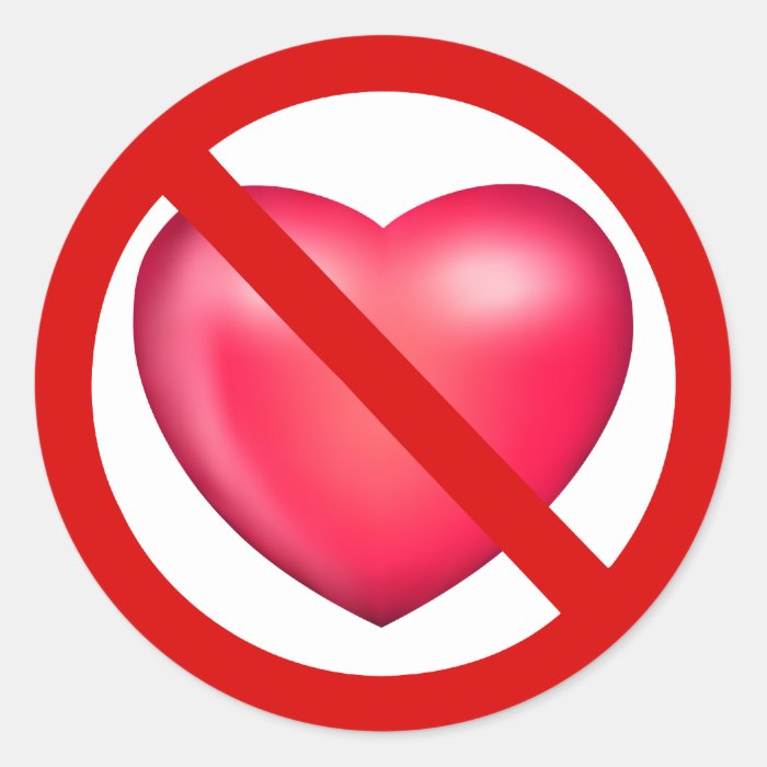 Anti Heart   Heart Less Sign Sticker