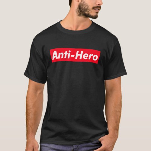 Anti Hero Red Box Text  Music Fan T_Shirt