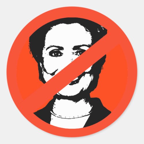 ANTI_HILLARY CLINTON 1 CLASSIC ROUND STICKER