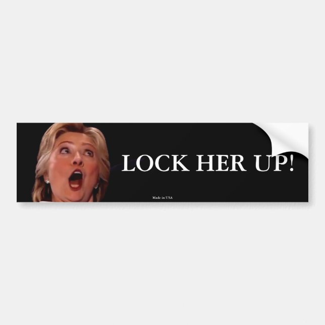 Anti-Hillary Clinton - Lock Her Up Bumper Sticker (Front)