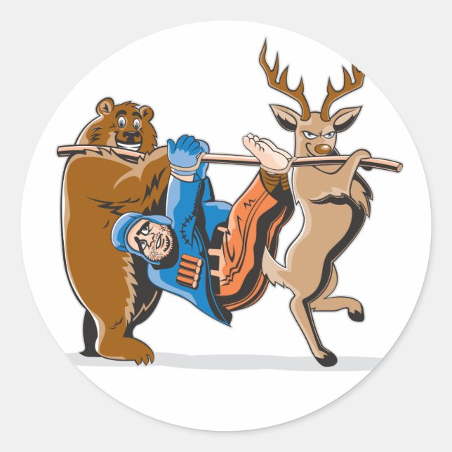 Anti Hunting Animal Revenge Classic Round Sticker (Front)