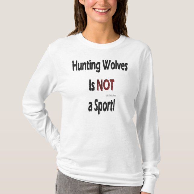 Anti-Hunting Wolves Ladies Long Sleeve Shirt (Front)