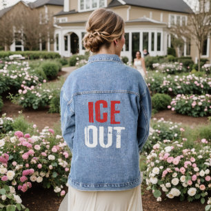 Anti ICE Out Political Activism Protest Denim Jacket