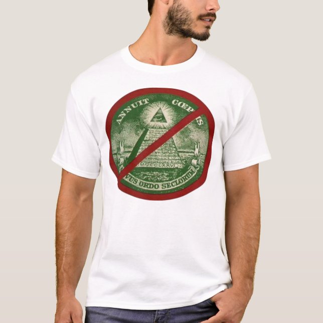 ANTI-ILLUMINATI  line T-shirt for men (Front)