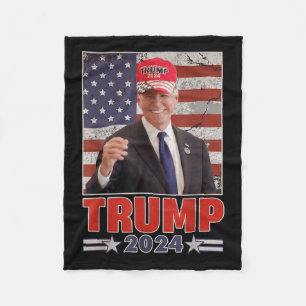 Anti Joe Biden Funny Conservative Donald Trump 2 Fleece Blanket