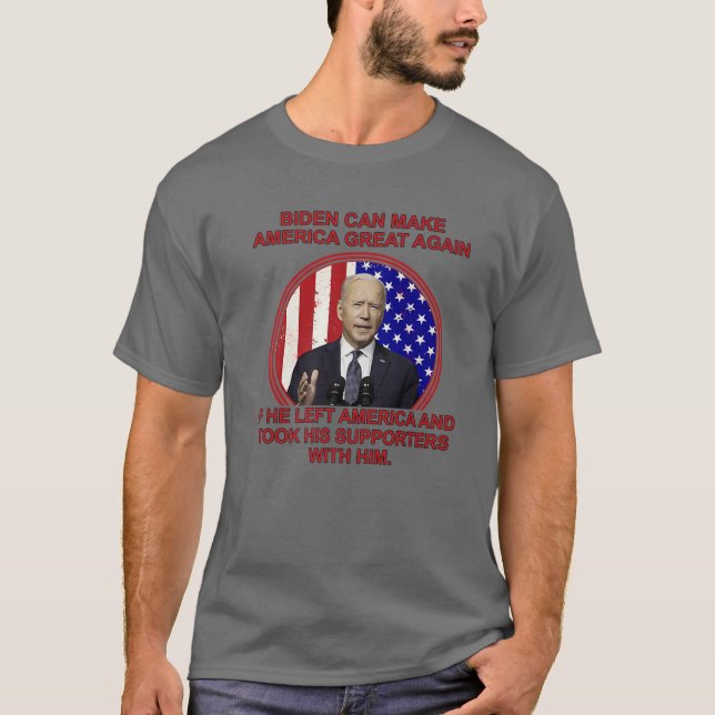 Anti Joe Biden MAGA Left America T-Shirt (Front)