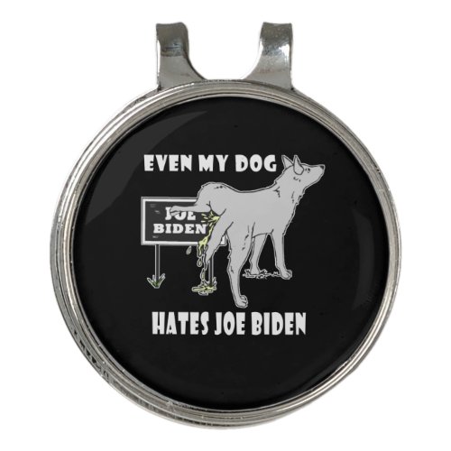 Anti Joe Biden My Dog Hates Biden Political Humor  Golf Hat Clip