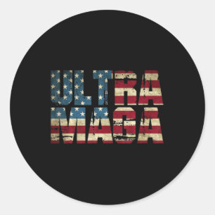 Anti Joe Biden Ultra Maga American Flag Best Gifts Classic Round Sticker