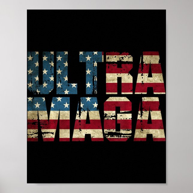 Anti Joe Biden Ultra Maga American Flag Best Gifts Poster (Front)