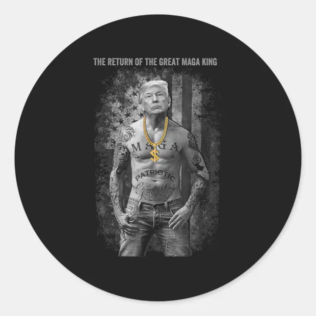 Round Maga Sticker Anti Joe Biden Ultra Maga The Return Of The Great Classic Round Sticker ...