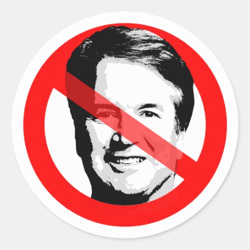 Anti Justice Brett Kavanaugh Crossed Out Face Classic Round Sticker