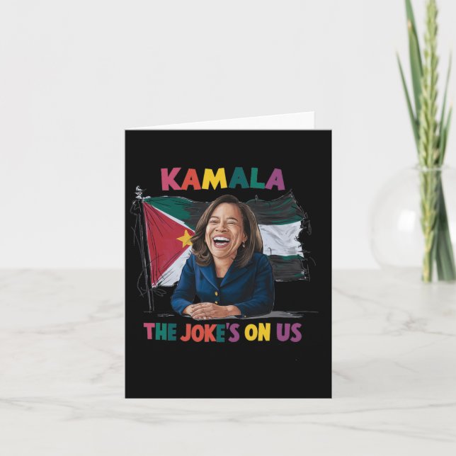 Anti Kamala Harris Palestine Flag  Card (Front)