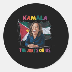Anti Kamala Harris Palestine Flag  Classic Round Sticker