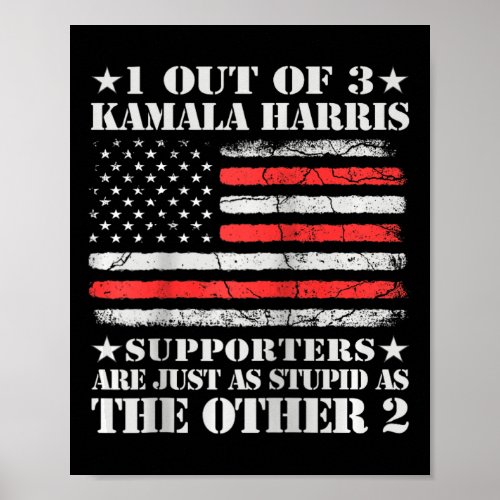 Anti Kamala Harris Stupid Joke American Flag Usa H Poster