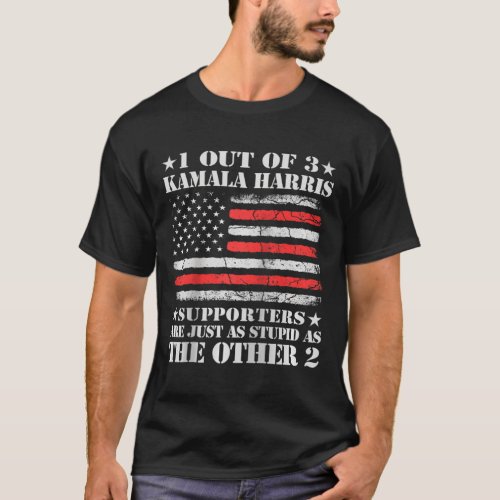 Anti Kamala Harris Stupid Joke American Flag Usa H T_Shirt