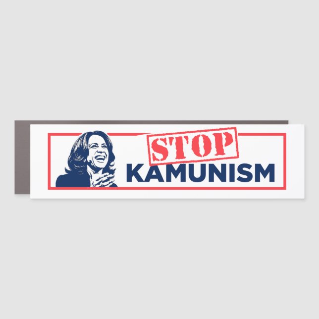 Anti-Kamala Socialism Stop Kamunism Bumper Car Magnet (Front)