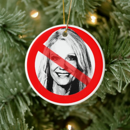 Anti Kellyanne Conway Crossed Out Face Ceramic Ornament