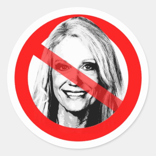 Anti Kellyanne Conway Crossed Out Face Classic Round Sticker