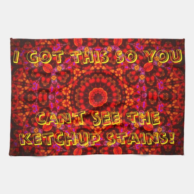 "Anti-Ketchup" mandala tea-towel Kitchen Towel (Horizontal)