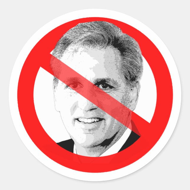 Anti Kevin Mccarthy Crossed Out Face Classic Round Sticker (Front)
