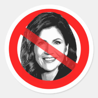 Anti Kristi Noem Crossed Out Face Classic Round Sticker