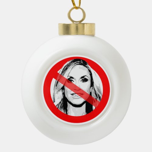 Anti Lara Trump Crossed Out Face Ceramic Ball Christmas Ornament