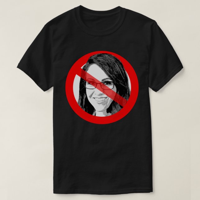 Anti Lauren Boebert Crossed Out Face T-Shirt (Design Front)