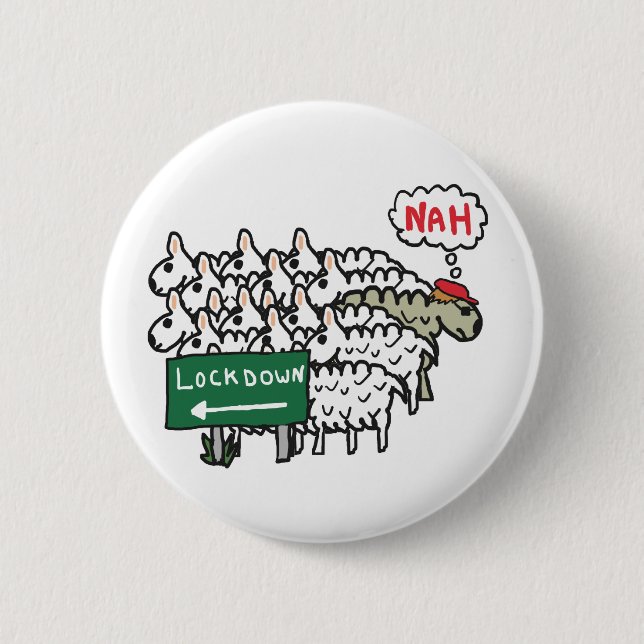 Anti Lockdown Sheep Button (Front)