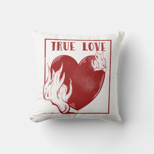 Anti love heart throw pillow