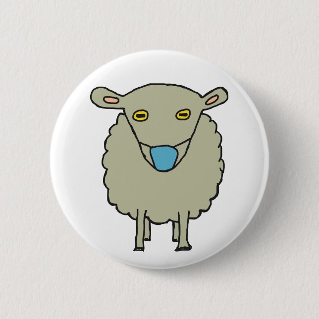 Anti-Mask Mask-Wearing Sheep Button (Front)
