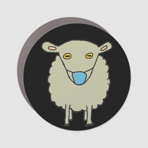 Anti_Mask Mask_Wearing Sheep Car Magnet