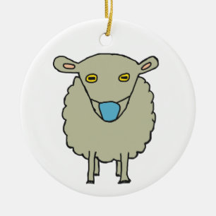 Anti-Mask Mask-Wearing Sheep Ceramic Ornament