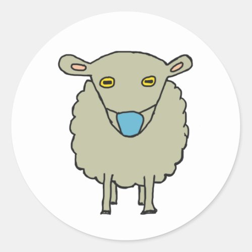 Anti_Mask Mask_Wearing Sheep Classic Round Sticker